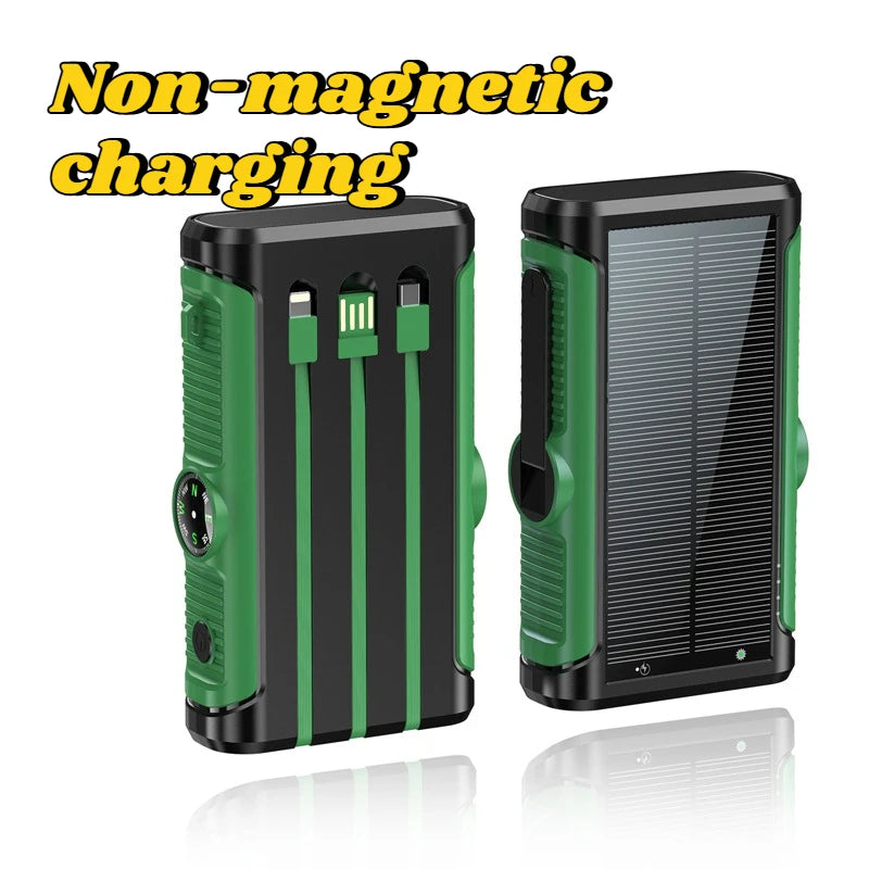 Solar Power Bank 20000mAh 22.5W Magnetic Wireless Hand Crank with Cable