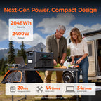 CTOLITY 2400W Portable Power Station 2048Wh Home Emergency Power Supply Station ﻿