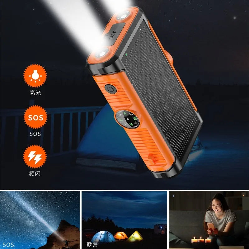 Solar Power Bank 20000mAh 22.5W Magnetic Wireless Hand Crank with Cable