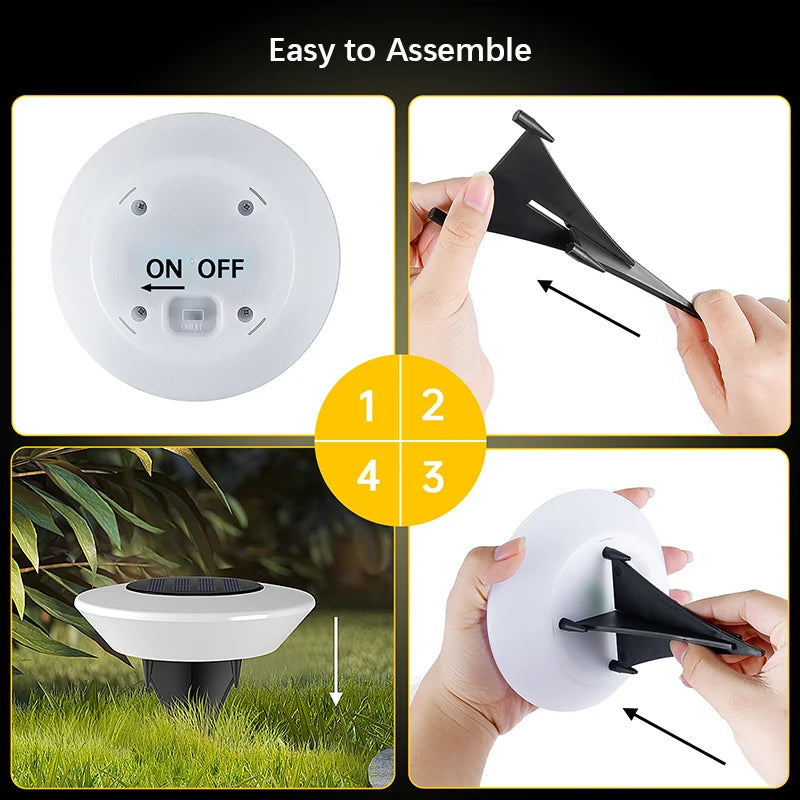 Solar Ground Lights for Garden Pathway, Yard Deck, and Camping Decor