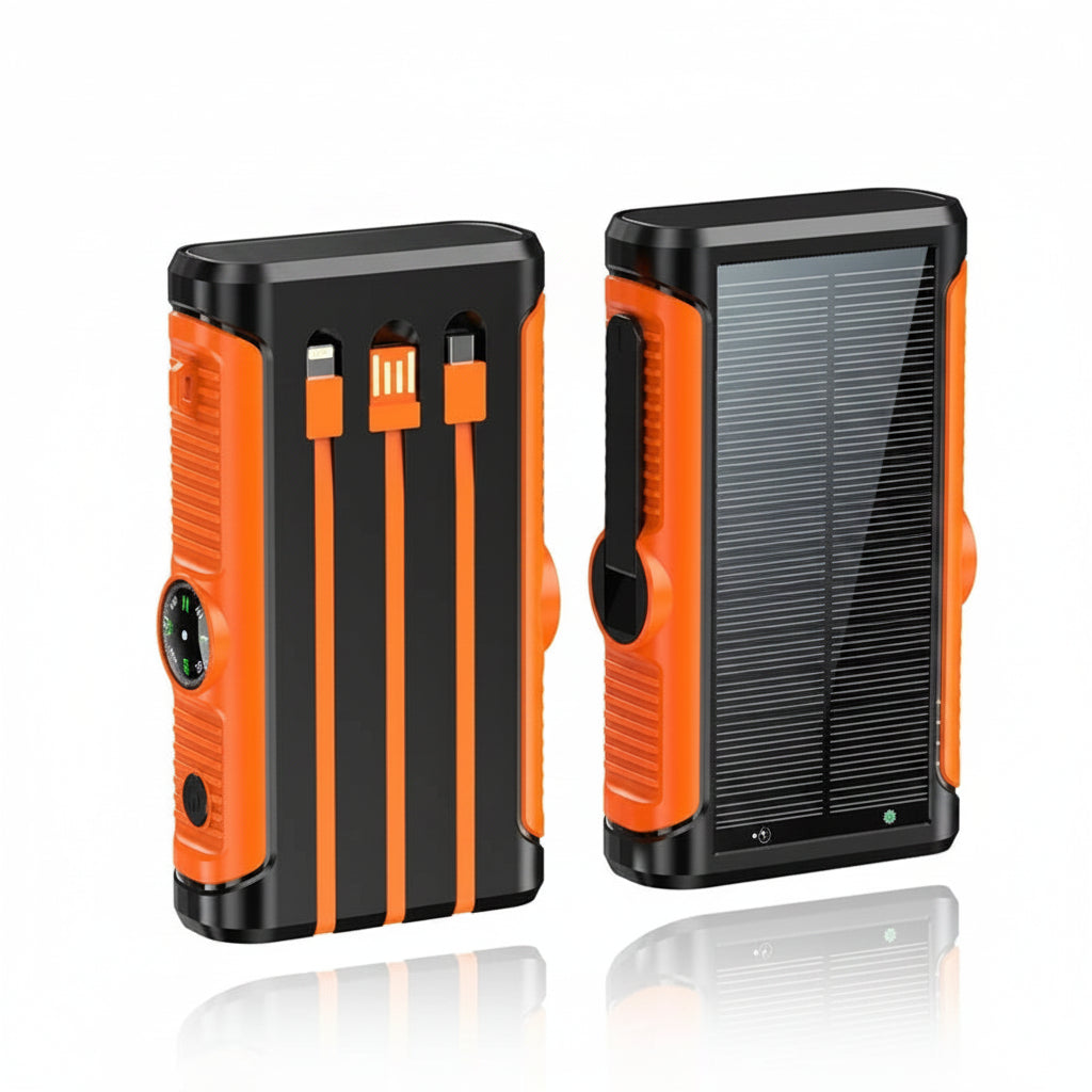 Solar Power Bank 20000mAh 22.5W Magnetic Wireless Hand Crank with Cable