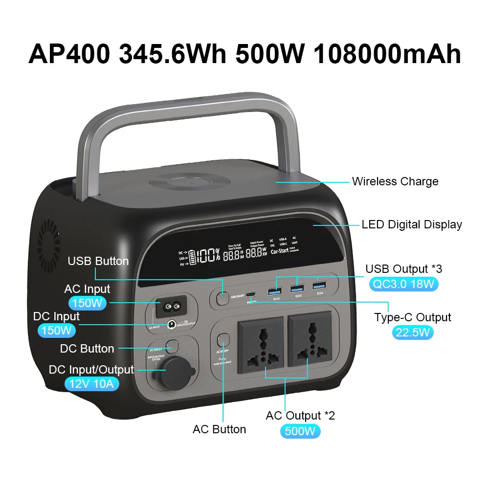 Ctolity 345Wh 500w Portable Power Station