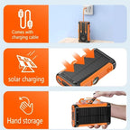 Solar Power Bank 20000mAh 22.5W Magnetic Wireless Hand Crank with Cable