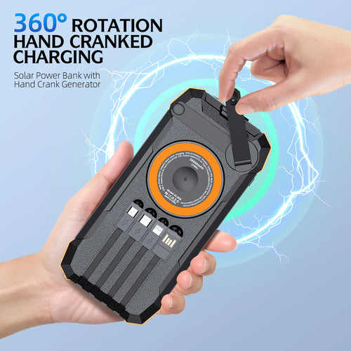 50000mAh Solar Power Bank with Hand Crank Generator