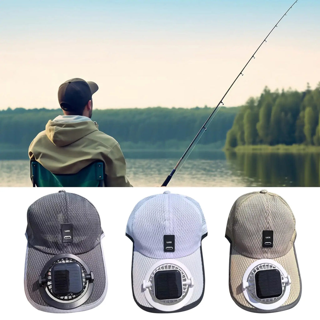 Solar Baseball Hat with Fan