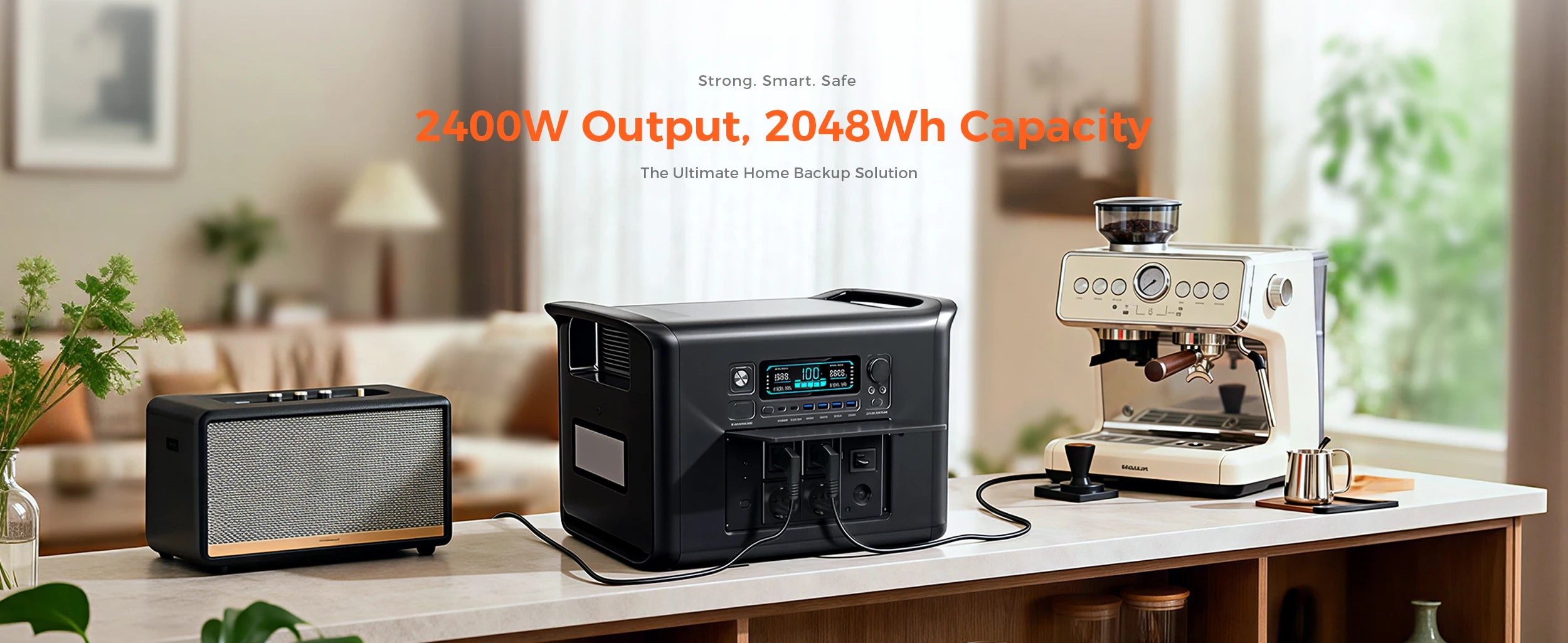 CTOLITY 2400W Portable Power Station 2048Wh Home Emergency Power Supply Station ﻿