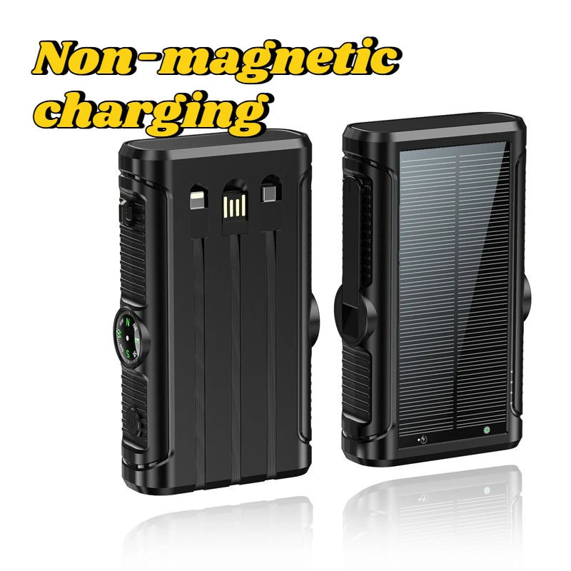 Solar Power Bank 20000mAh 22.5W Magnetic Wireless Hand Crank with Cable