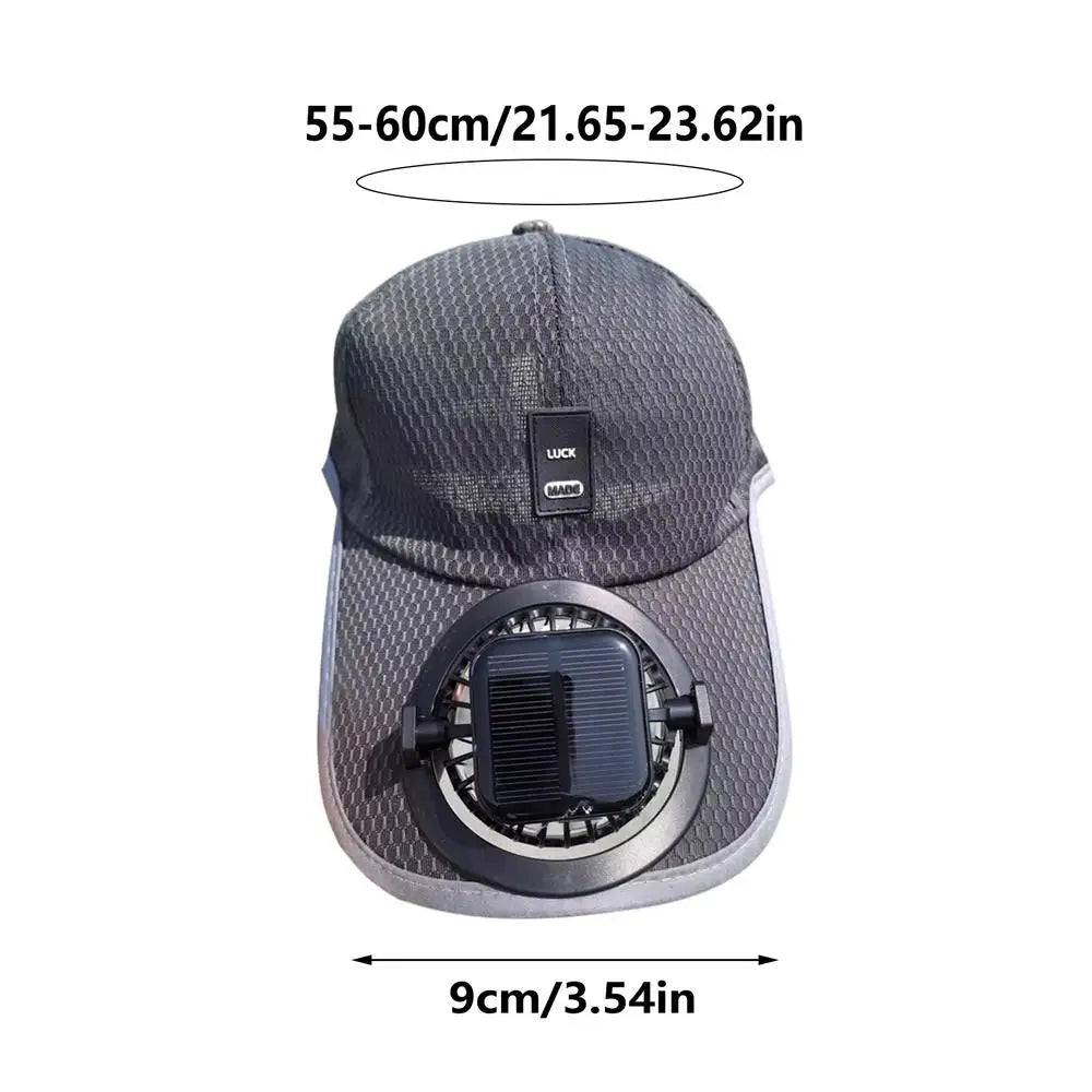 Solar Baseball Hat with Fan
